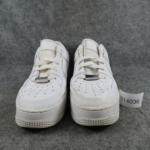 Nike Shoes Womens 8.5 Air Force 1 Sage Low Triple White Casual Sneaker Platform - Picture 2 of 15